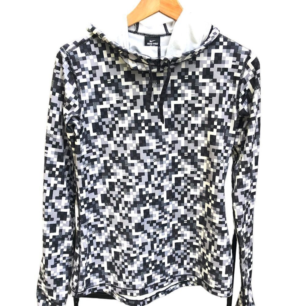 Nike Black and White Pixelated Hoodie